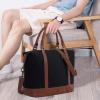 imageBluboon Travel Tote Bags with Zipper Ladies Canvas Bag Weekender Overnight Bag for Women Carry on Duffel Bag Trolley SleeveBlack