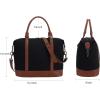 imageBluboon Travel Tote Bags with Zipper Ladies Canvas Bag Weekender Overnight Bag for Women Carry on Duffel Bag Trolley SleeveBlack