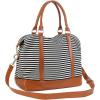 imageBluboon Travel Tote Bags with Zipper Ladies Canvas Bag Weekender Overnight Bag for Women Carry on Duffel Bag Trolley SleeveBlackstripe