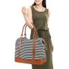 imageBluboon Travel Tote Bags with Zipper Ladies Canvas Bag Weekender Overnight Bag for Women Carry on Duffel Bag Trolley SleeveBlackstripe