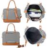 imageBluboon Travel Tote Bags with Zipper Ladies Canvas Bag Weekender Overnight Bag for Women Carry on Duffel Bag Trolley SleeveBlackstripe
