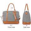 imageBluboon Travel Tote Bags with Zipper Ladies Canvas Bag Weekender Overnight Bag for Women Carry on Duffel Bag Trolley SleeveBlackstripe