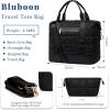 imageBluboon Travel Tote Bags with Zipper Ladies Canvas Bag Weekender Overnight Bag for Women Carry on Duffel Bag Trolley SleeveBlu black 2