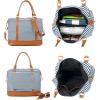 imageBluboon Travel Tote Bags with Zipper Ladies Canvas Bag Weekender Overnight Bag for Women Carry on Duffel Bag Trolley SleeveBlue Strip 1