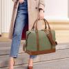 imageBluboon Travel Tote Bags with Zipper Ladies Canvas Bag Weekender Overnight Bag for Women Carry on Duffel Bag Trolley SleeveDark Green
