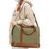 imageBluboon Travel Tote Bags with Zipper Ladies Canvas Bag Weekender Overnight Bag for Women Carry on Duffel Bag Trolley SleeveDark Green
