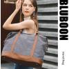 imageBluboon Travel Tote Bags with Zipper Ladies Canvas Bag Weekender Overnight Bag for Women Carry on Duffel Bag Trolley SleeveGrey