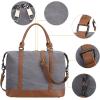 imageBluboon Travel Tote Bags with Zipper Ladies Canvas Bag Weekender Overnight Bag for Women Carry on Duffel Bag Trolley SleeveGrey
