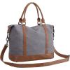 imageBluboon Travel Tote Bags with Zipper Ladies Canvas Bag Weekender Overnight Bag for Women Carry on Duffel Bag Trolley SleeveGrey