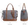 imageBluboon Travel Tote Bags with Zipper Ladies Canvas Bag Weekender Overnight Bag for Women Carry on Duffel Bag Trolley SleeveGrey