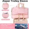 imageBluboon Weekender Overnight Bags for Women Men Oversized Travel Duffel Bag Carry On Tote Bag with Shoe CompartmentPink