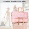 imageBluboon Weekender Overnight Bags for Women Men Oversized Travel Duffel Bag Carry On Tote Bag with Shoe CompartmentPink