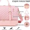 imageBluboon Weekender Overnight Bags for Women Men Oversized Travel Duffel Bag Carry On Tote Bag with Shoe CompartmentPink