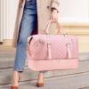 imageBluboon Weekender Overnight Bags for Women Men Oversized Travel Duffel Bag Carry On Tote Bag with Shoe CompartmentPink