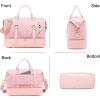 imageBluboon Weekender Overnight Bags for Women Men Oversized Travel Duffel Bag Carry On Tote Bag with Shoe CompartmentPink