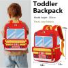 imageKids Backpack for Boys Girls Preschool Bookbags 3D Cartoon Daycare Toddler Bags Medium YellowFire Truck
