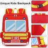 imageKids Backpack for Boys Girls Preschool Bookbags 3D Cartoon Daycare Toddler Bags Medium YellowFire Truck