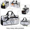 imageWeekender Overnight Duffel Bag Shoe Pocket for Women Men Weekend Travel Tote Carry On Bag Marble 1