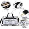 imageWeekender Overnight Duffel Bag Shoe Pocket for Women Men Weekend Travel Tote Carry On Bag Marble 1