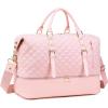 imageBluboon Weekender Overnight Bags for Women Men Oversized Travel Duffel Bag Carry On Tote Bag with Shoe CompartmentPink