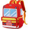 imageKids Backpack for Boys Girls Preschool Bookbags 3D Cartoon Daycare Toddler Bags Medium YellowFire Truck