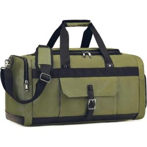 imageBLUBOON Weekender Overnight Duffel Bag with Shoes Compartment for Men Women Canvas Weekend Travel Tote Carry On Bag