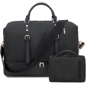 imageWeekender Overnight Bag Large Travel Duffle Bag with Shoe Compartment ampamp Toiletry Bag for Womens Men Carry On Tote Bags