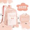 imageBluboon Backpack for Girls Kids Preschool Backpack with Lunch Box Kindergarten Bookbag Toddler School Bags SetBeige Flower Pink