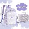 imageBluboon Backpack for Girls Kids Preschool Backpack with Lunch Box Kindergarten Bookbag Toddler School Bags SetBeige Flower Purple