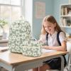 imageBluboon Backpack for Girls Kids Preschool Backpack with Lunch Box Kindergarten Bookbag Toddler School Bags SetGrayish Greenlarge Floral