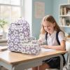 imageBluboon Backpack for Girls Kids Preschool Backpack with Lunch Box Kindergarten Bookbag Toddler School Bags SetPurplelarge Florar