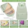 imageBluboon Backpack for School Kids Backpack Teen Girls Bookbag Laptop Backpack Gifts for WomenPure Green