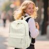 imageSchool Backpack for Teen Girls Women Laptop Backpack College Bookbags Middle School Travel Work Commuter Back PackPinkBeige
