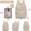 imageSchool Backpack for Teen Girls Women Laptop Backpack College Bookbags Middle School Travel Work Commuter Back PackPinkBrown White Grid