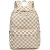 imageSchool Backpack for Teen Girls Women Laptop Backpack College Bookbags Middle School Travel Work Commuter Back PackPinkBrown White Grid