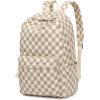 imageSchool Backpack for Teen Girls Women Laptop Backpack College Bookbags Middle School Travel Work Commuter Back PackPinkBrown White Grid