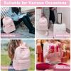 imageSchool Backpack for Teen Girls Women Laptop Backpack College Bookbags Middle School Travel Work Commuter Back PackPinkPuff Pink
