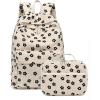 imageBluboon Backpack for Girls Kids Preschool Backpack with Lunch Box Kindergarten Bookbag Toddler School Bags SetCorduroy Beige Floret
