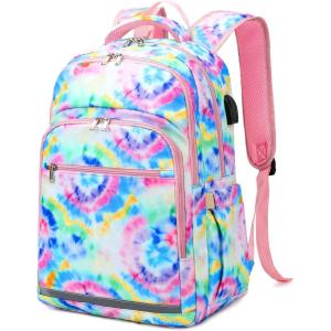 imageBackpack for Women 156 Inch Laptop Bookbag College Bag with USB Port Tie Dye Blue