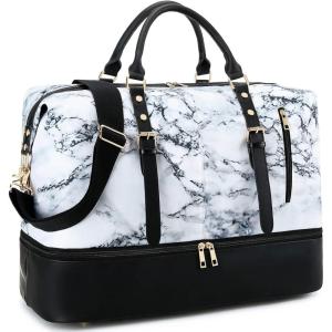 imageBluboon Weekender Overnight Bags for Women Men Oversized Travel Duffel Bag Carry On Tote Bag with Shoe Compartment