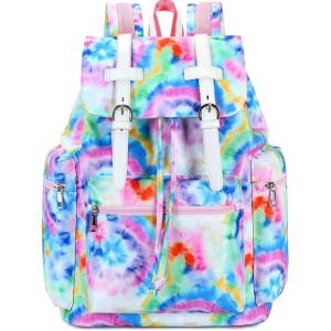 imageGirls School Backpack Women College Bookbag Lady Travel Rucksack 156Inch Laptop Bag Tie Dye Blue Conch