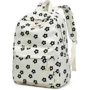 imageSchool Backpack for Teen Girls Women Laptop Backpack College Bookbags Middle School Travel Work Commuter Back PackPinkBlack Floral Beige