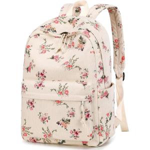 imageSchool Backpack for Teen Girls Women Laptop Backpack College Bookbags Middle School Travel Work Commuter Back PackPinkCorduroy Floret