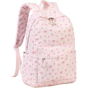 imageSchool Backpack for Teen Girls Women Laptop Backpack College Bookbags Middle School Travel Work Commuter Back PackPinkPink Bow Tie