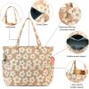 imageBluboon Beach Bags for Women Large Waterproof Tote Bag With Wet Compartment for Pool Weekender Travel GymBeige Flower 157