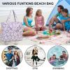 imageBluboon Beach Bags for Women Large Waterproof Tote Bag With Wet Compartment for Pool Weekender Travel GymBeige Flower Purple