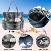 imageBluboon Beach Bags for Women Large Waterproof Tote Bag With Wet Compartment for Pool Weekender Travel GymBlack White Checkered1