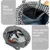 imageBluboon Beach Bags for Women Large Waterproof Tote Bag With Wet Compartment for Pool Weekender Travel GymBlack White Checkered1