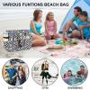 imageBluboon Beach Bags for Women Large Waterproof Tote Bag With Wet Compartment for Pool Weekender Travel GymBlack White Checkeredcolorful Flowers
