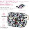 imageBluboon Beach Bags for Women Large Waterproof Tote Bag With Wet Compartment for Pool Weekender Travel GymBlack White Checkeredcolorful Flowers